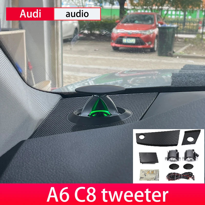 LED Lift Audio Speaker For Audi A6 C8 C7 A4 B9 RS5 RS4 Q5 Q7 A7 Tweeter With Ambient Light Upgrade Center Dashboard Lifting