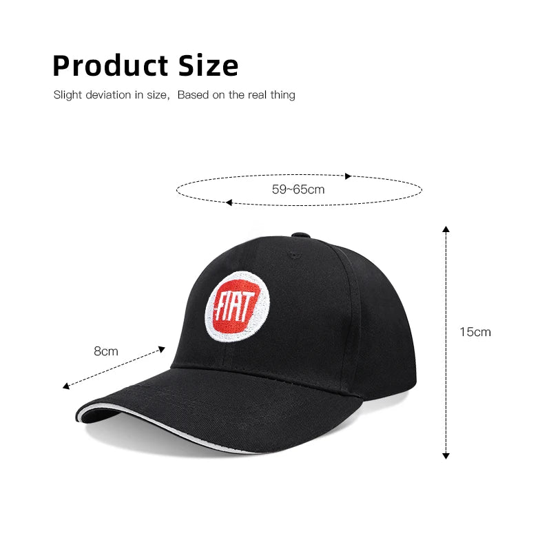 Fiat Emblem Baseball Hat Men Women Adjustable Peaked Cap For Fiat Abarth 500e Panda Tipo FR Argo Freemont Viaggio Bravo Punto