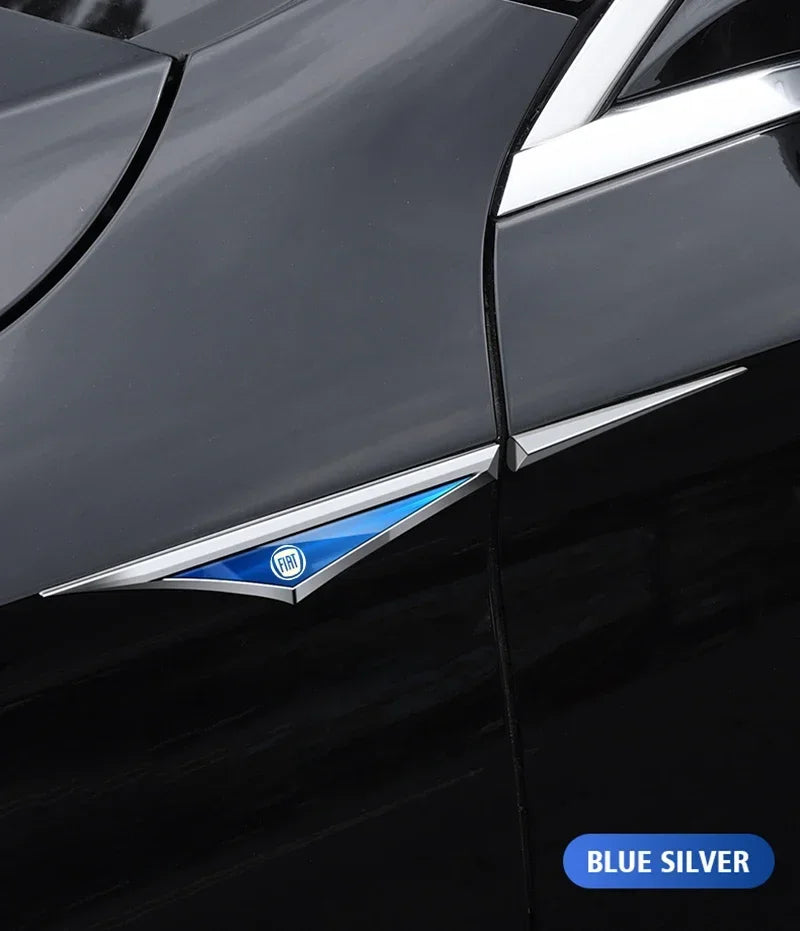 2pcs 3d alloy car stickers car accsesories accessory for fiat 500 500l 500x 500e abarth electric Stainless steel