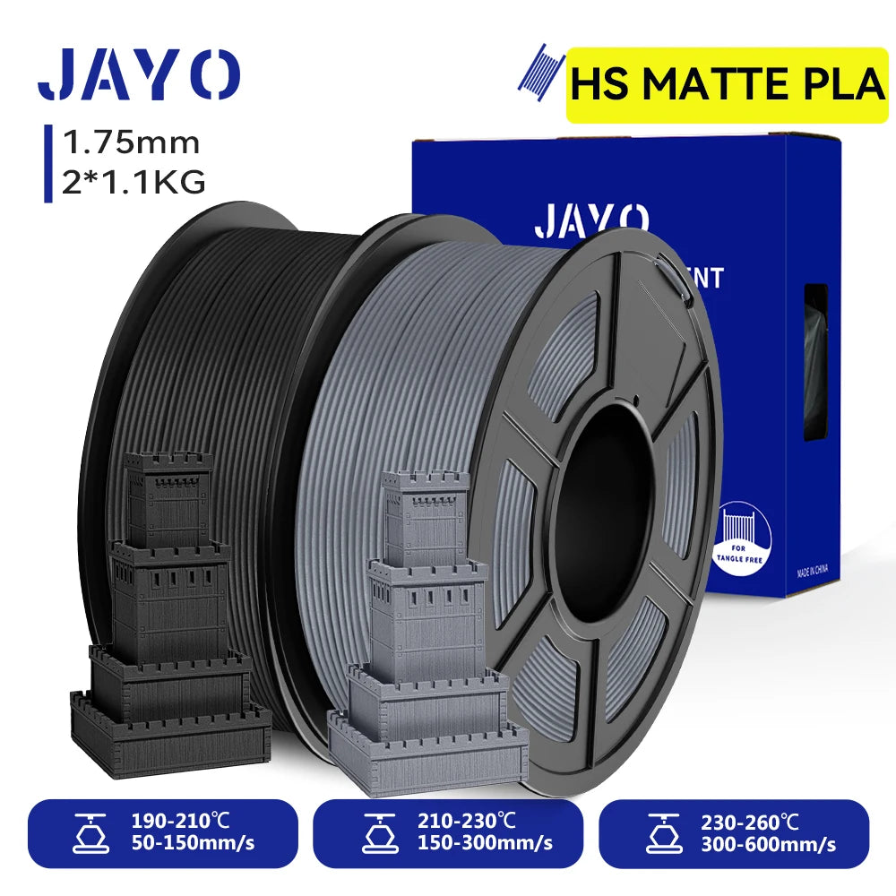 JAYO 3D PETG/ High Speed Matte PETG / PLA Classic/PLA/PLA+/HS PLA/PLA Matte/PLA Meta Printer Filament 1.75mm 3D Printer Filament