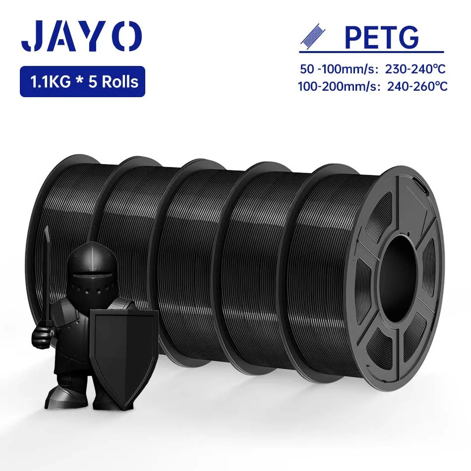 JAYO PLA / PLA Plus/ SILK PLA / PLAMeta/TPU SILK/ABS / PETG 3D Filament 1.75mm 0.65/1.1KG 3D Printer Filament PLA Rainbow 5Roll