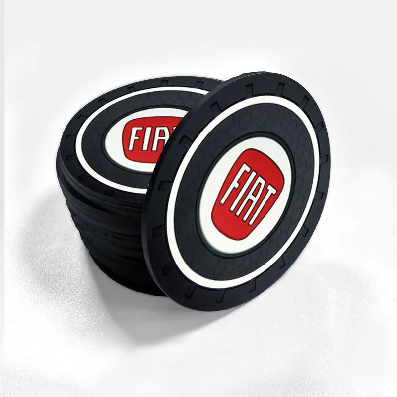 Car water cup mat interior soft rubber anti slip cup mat For Fiat 500 Punto 124 125 500 Bravo Stilo Panda Abarth Tipo Viaggio
