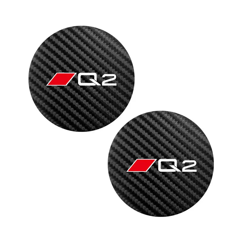 2Pcs Car Leather Coaster Mat Anti-slip Water Cup Pad For Audi A1 A3 A4 A5 A6 A7 A8 Q2 Q3 Q5 Q7 Q8 B6 B8 B9 C5 C7 TT S1 S7 S3 RS6