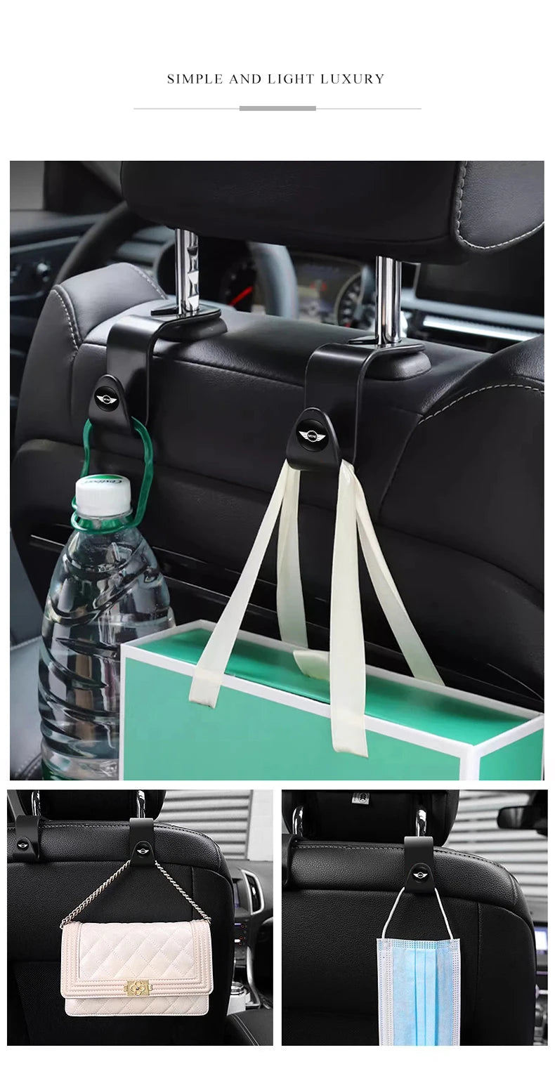 2Pcs ABS Car Styling Seat Back Hooks Accessories For MINI One Cooper JCW Countryman Clubman Cabrio Paceman Coupe Roadster Clubva