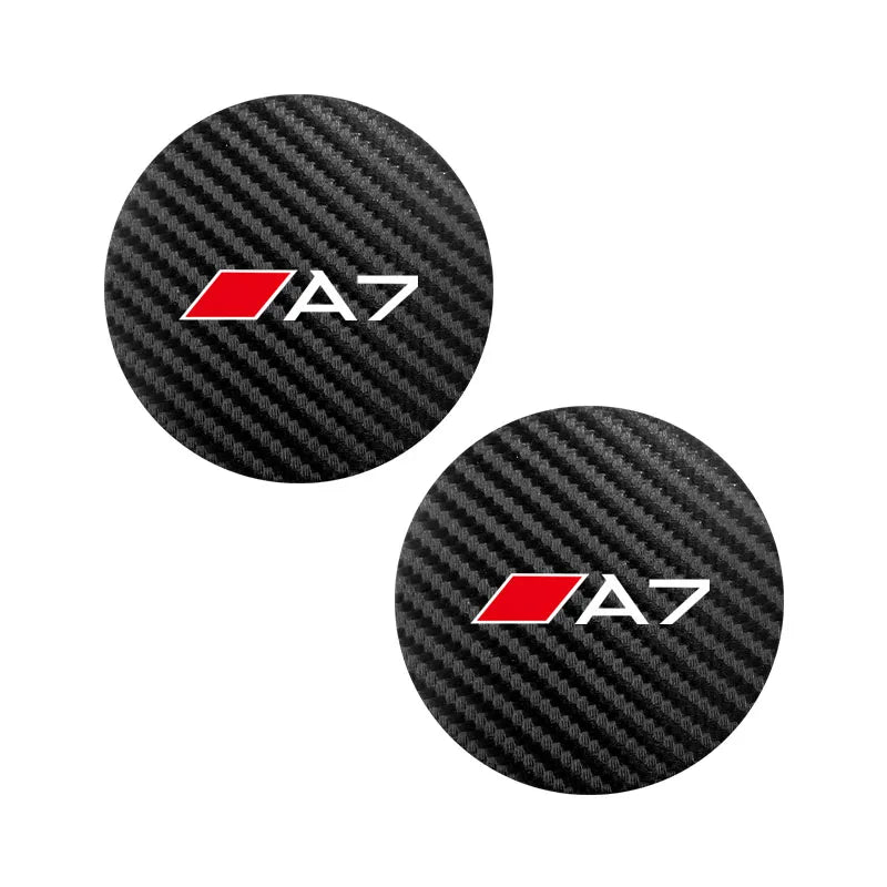 2Pcs Car Leather Coaster Mat Anti-slip Water Cup Pad For Audi A1 A3 A4 A5 A6 A7 A8 Q2 Q3 Q5 Q7 Q8 B6 B8 B9 C5 C7 TT S1 S7 S3 RS6