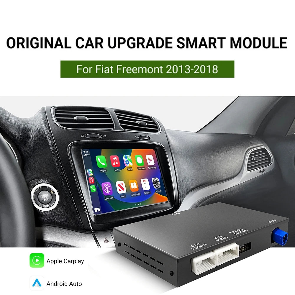 Wireless CarPlay Android Auto retrofit kit decoder box for Fiat Freemont 2013 2014 2015 2016 2017 2018