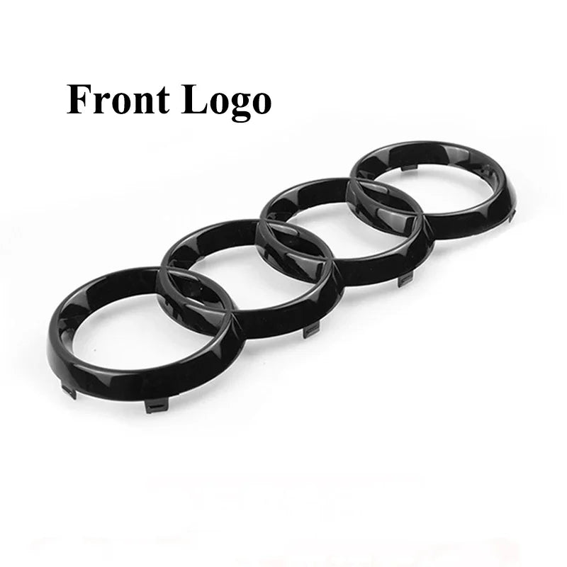 ABS 4 Rings Logo Audi Emblem Car Front Hood Emblem Bonnet Badge Rear Trunk Badge For Audi A3 A4 A5 A6 A7 A1 Q2 Q3 Q5 Q7 Q8 TT