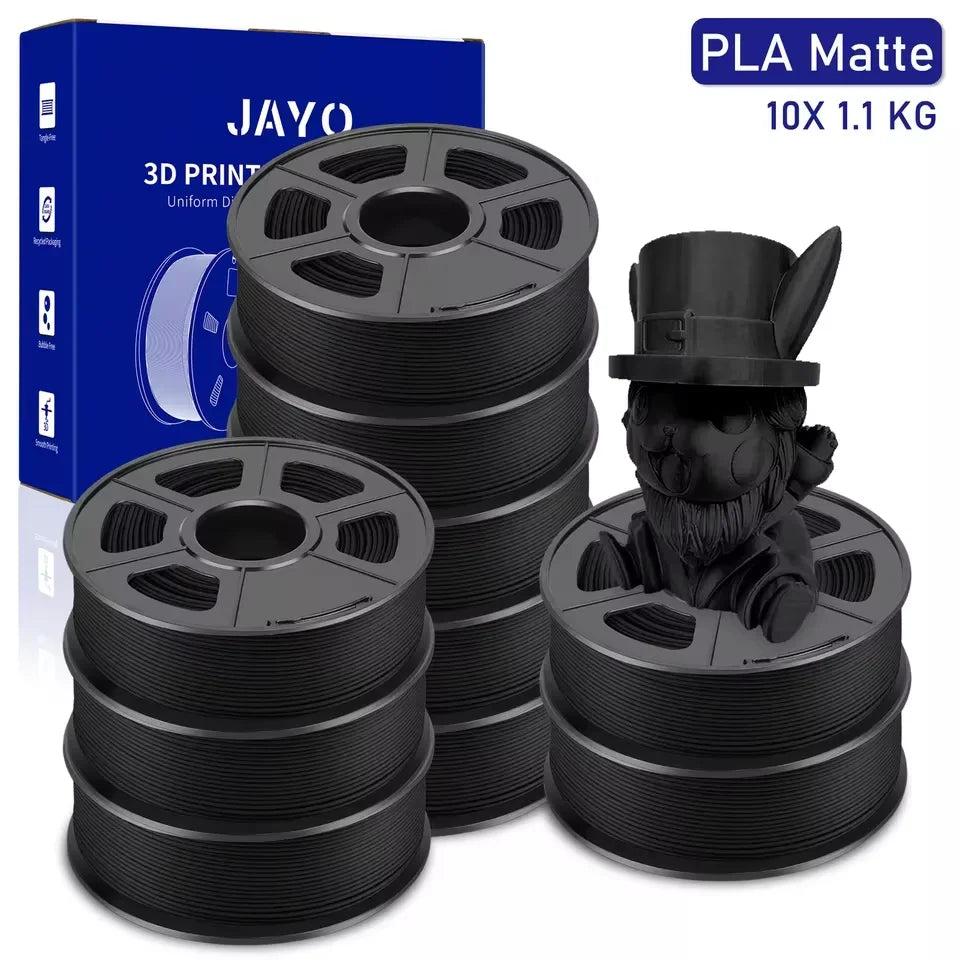 JAYO 10 Rolls 3D PETG/PLA/PLA PLUS/PLA Meta/ PLA Matte Printer Filament 1.75mm 100% No Bubble non-toxic 3D Printing Materials