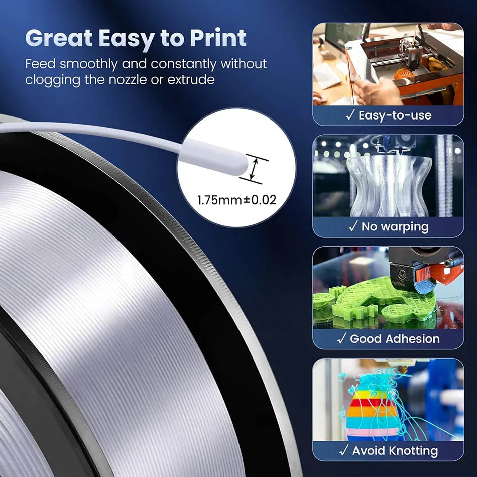 JAYO 3D Filament 1.75mm PLA / PLA Plus / PLA Meta/ Silk PLA+/PLA Matte 3D Prnter Filament 1.1KG For FDM Multicolor Set 10Rolls