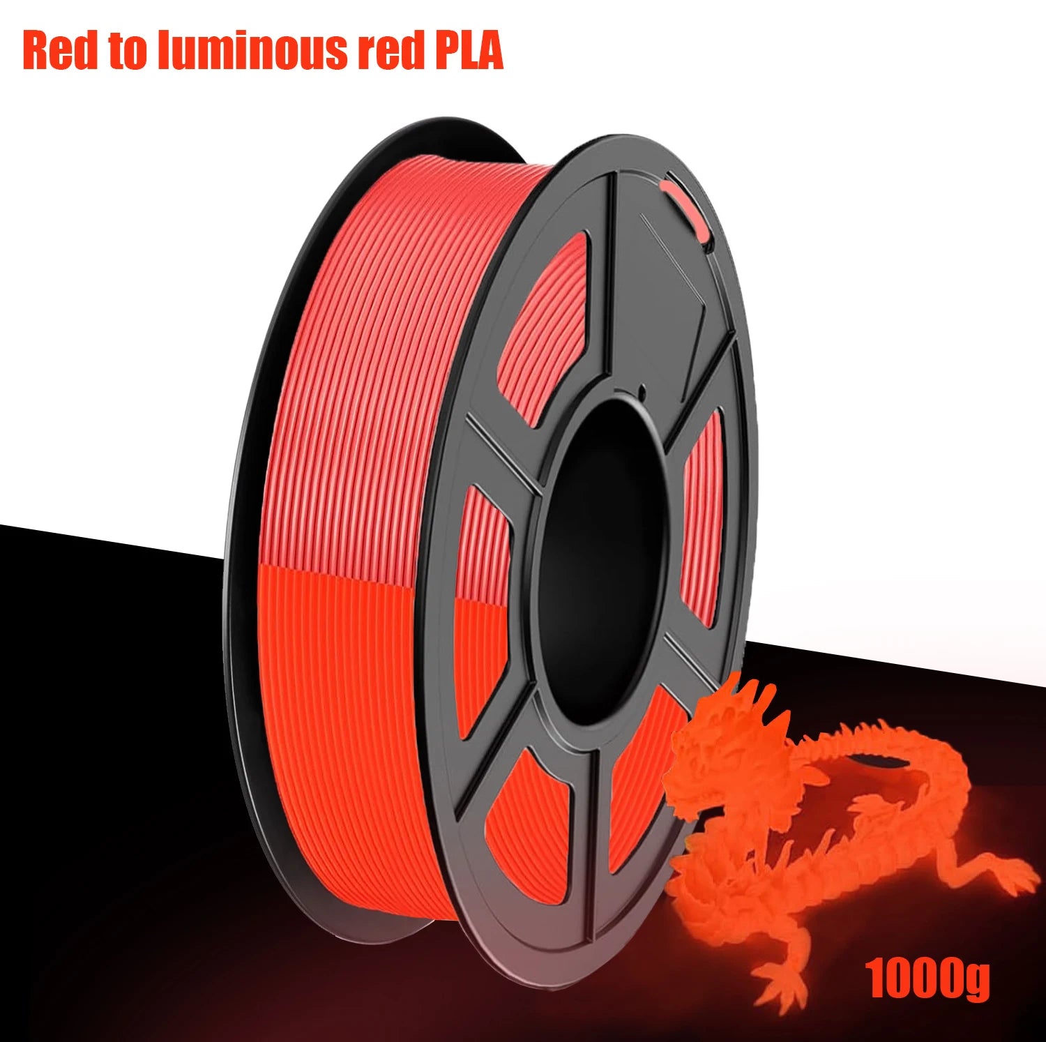 Glow in Dark PLA ,  Luminous PLA 3D Printer Filament 1.75mm, Dimensional Accuracy +/- 0.02mm. (Glowing Blue/Green/Red/Yellow)