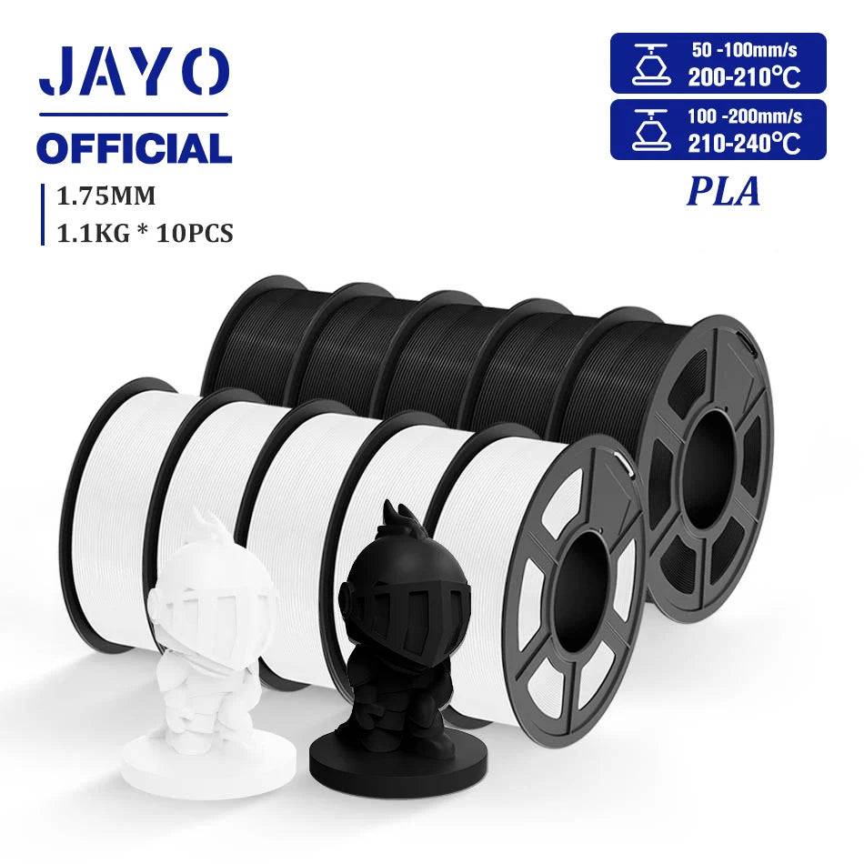 JAYO 3D Filament 1.75mm PLA / PLA Plus / PLA Meta/ Silk PLA+/PLA Matte 3D Prnter Filament 1.1KG For FDM Multicolor Set 10Rolls