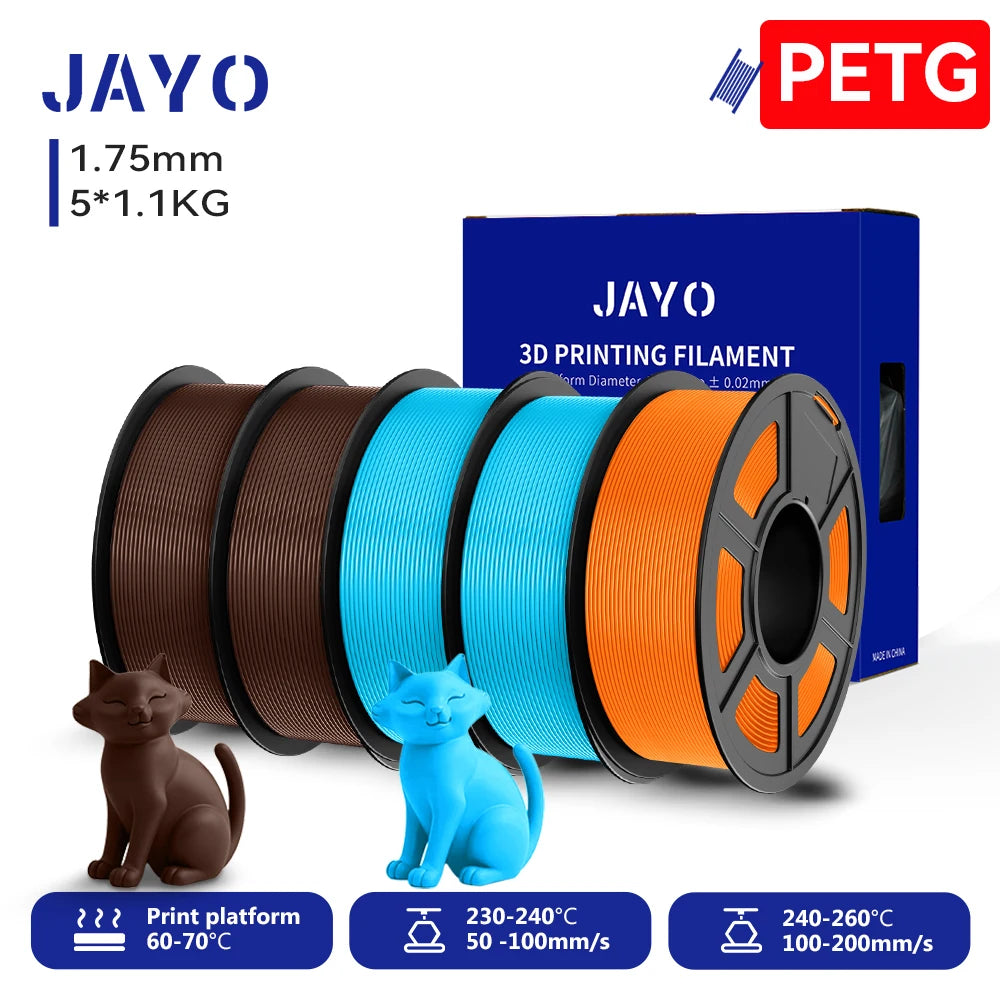 JAYO 3D PLA / SILK / PLA META / PETG / PLAMatte / ABS / High Speed PLA/ PLA PLUS 3D Filament 1.75mm Printer Filament 1.1KG/Roll