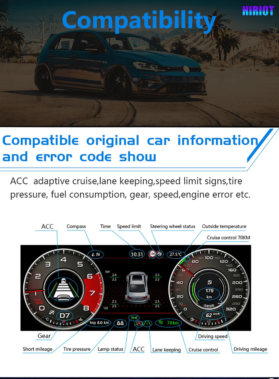 Instrument Cluster Virtual Cockpit Digital Speedometer LCD Dashboard Gauge For Audi TT TTS A3 A4 B8 A5 S5 Q3 Q5 RS4 RS5 A6 A7 Q7