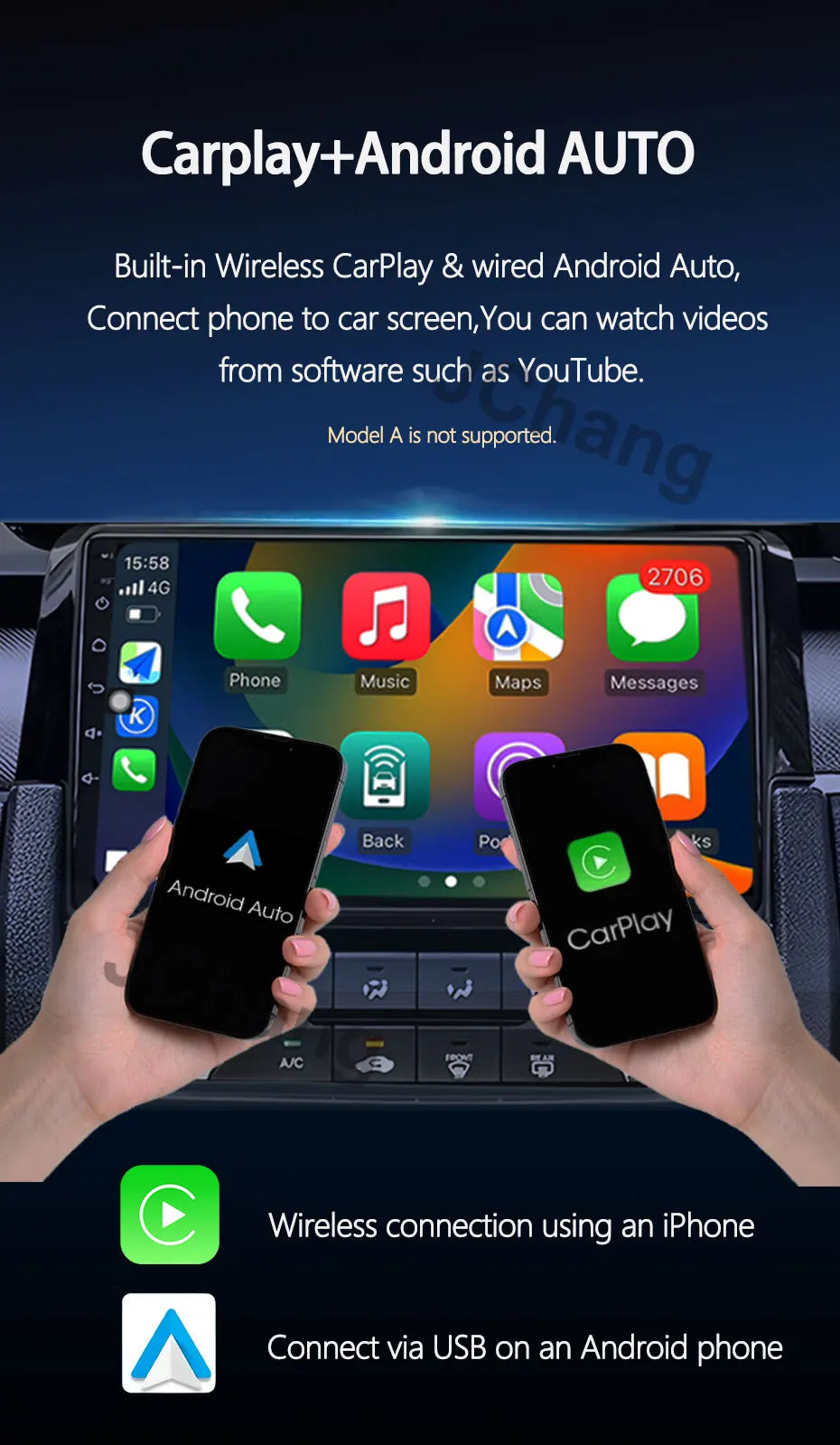 Video Player Carplay Car Radio for Fiat Ducato 2007 2008 2009 2010 2011 2012 - 2015 Android 15 Stereo Multimedia BT Auto Android