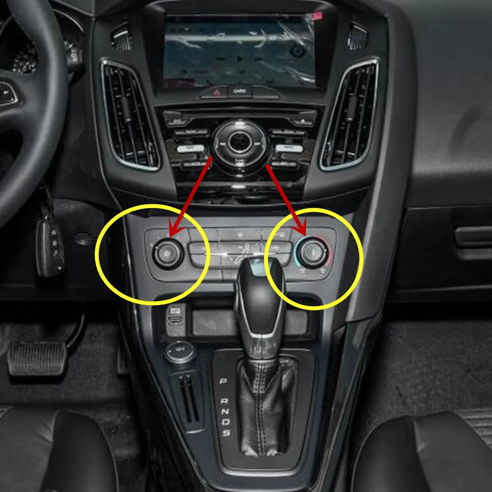 2Pcs/Set Car Accessories for Ford Focus 3 MK3 2015 2016 2017 2018 Sedan ST AC Heat Control Switch Knob Ring Cover Trim