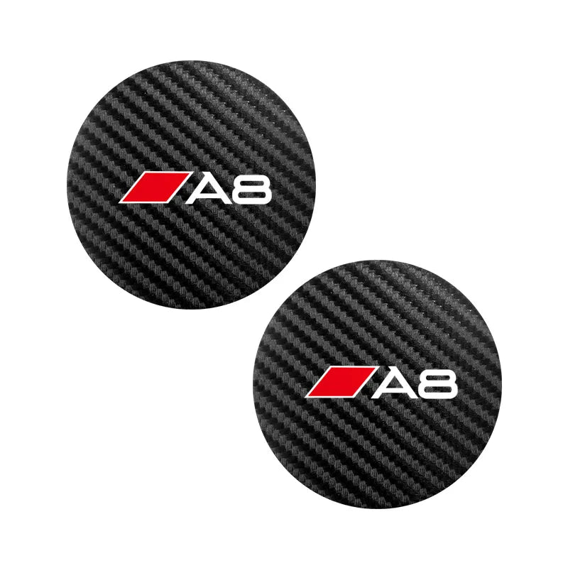 2Pcs Car Leather Coaster Mat Anti-slip Water Cup Pad For Audi A1 A3 A4 A5 A6 A7 A8 Q2 Q3 Q5 Q7 Q8 B6 B8 B9 C5 C7 TT S1 S7 S3 RS6