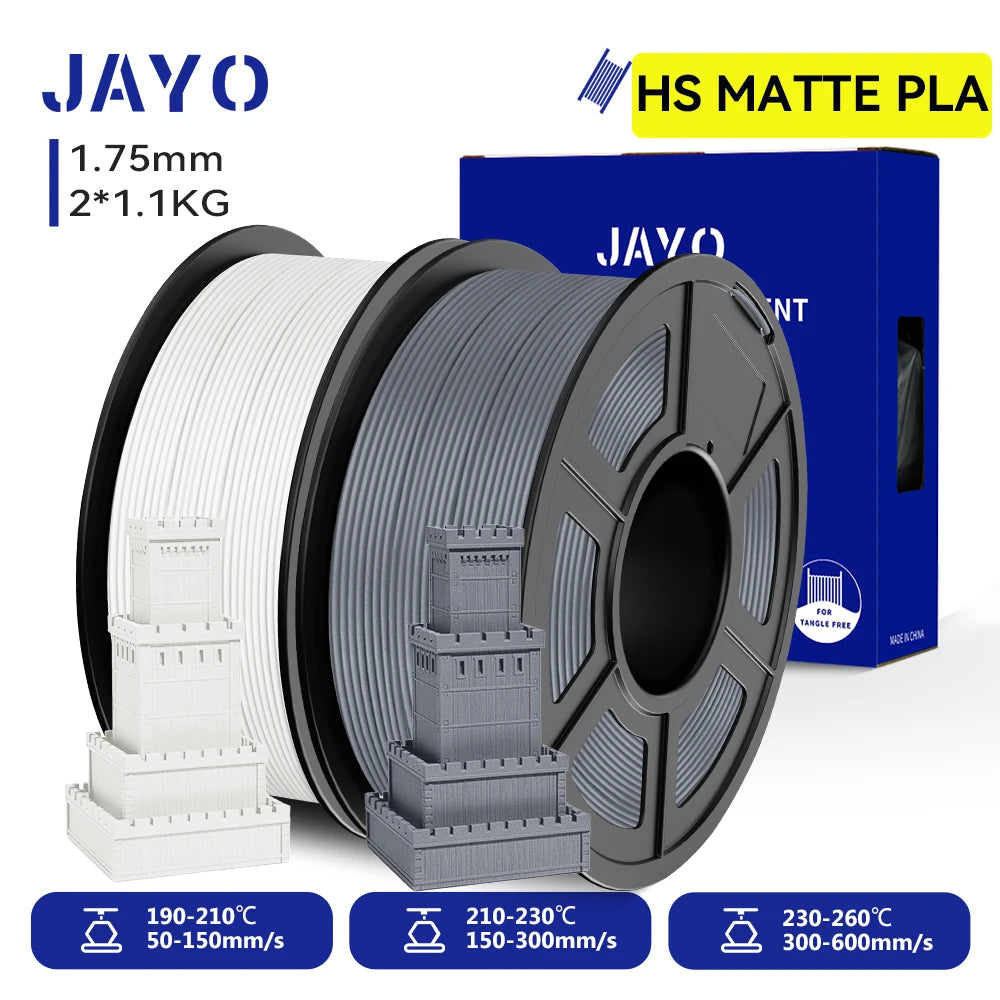 JAYO 3D PETG/ High Speed Matte PETG / PLA Classic/PLA/PLA+/HS PLA/PLA Matte/PLA Meta Printer Filament 1.75mm 3D Printer Filament