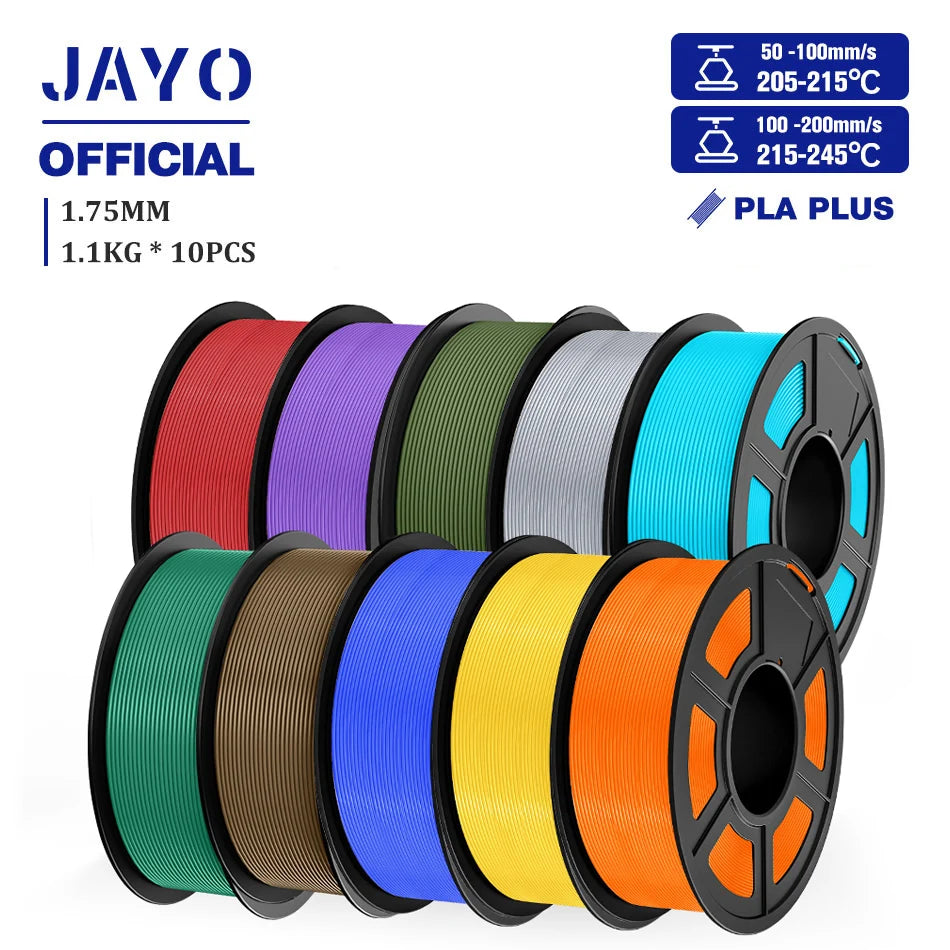 JAYO 3D Filament 1.75mm PLA / PLA Plus / PLA Meta/ Silk PLA+/PLA Matte 3D Prnter Filament 1.1KG For FDM Multicolor Set 10Rolls