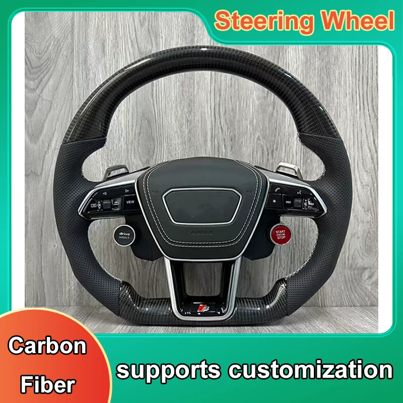 Leather Perforated Steering Wheel For Audi RS A3 A4L A5 A6L A7 Q2 Q3 S4 S5 R8 B8 C7 Q7 TTRS Steering Wheel Campaign Assembly