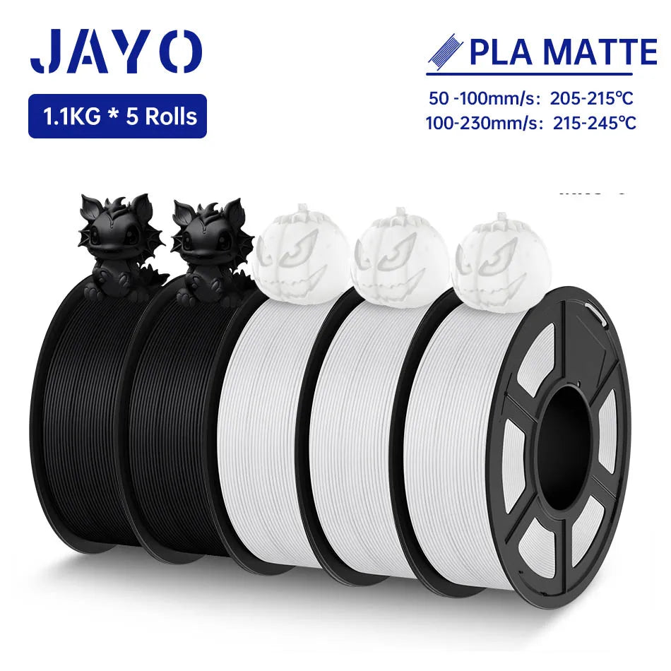 JAYO PLA / PLA Plus/ SILK PLA / PLAMeta/TPU SILK/ABS / PETG 3D Filament 1.75mm 0.65/1.1KG 3D Printer Filament PLA Rainbow 5Roll