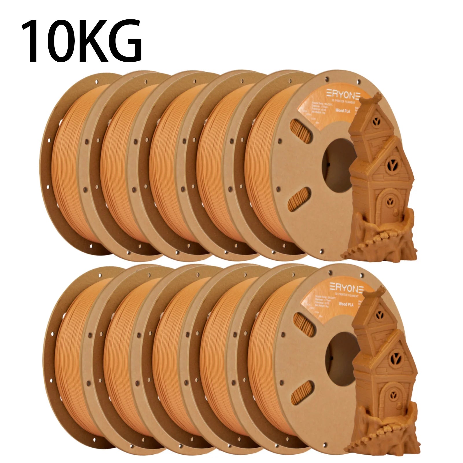 ERYONE 1kg/3KG/10KG Wood PLA Filament 3D Printer PLA Filament 1.75mm +/- 0.03mm, PLA Filament 1KG Cardboard Spool(2.2LBS)
