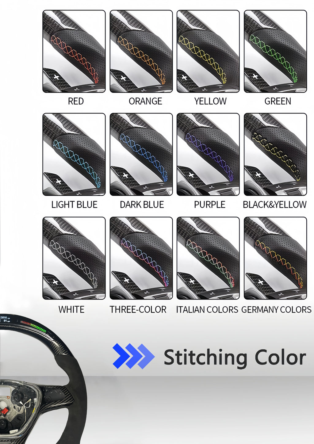 Carbon Fibre Steering Wheels For Audi A3 A4 A4L A5 A7 A8 Q5 Q7 Q8 TT R8 Suede Car Steering Wheel Car Accessories