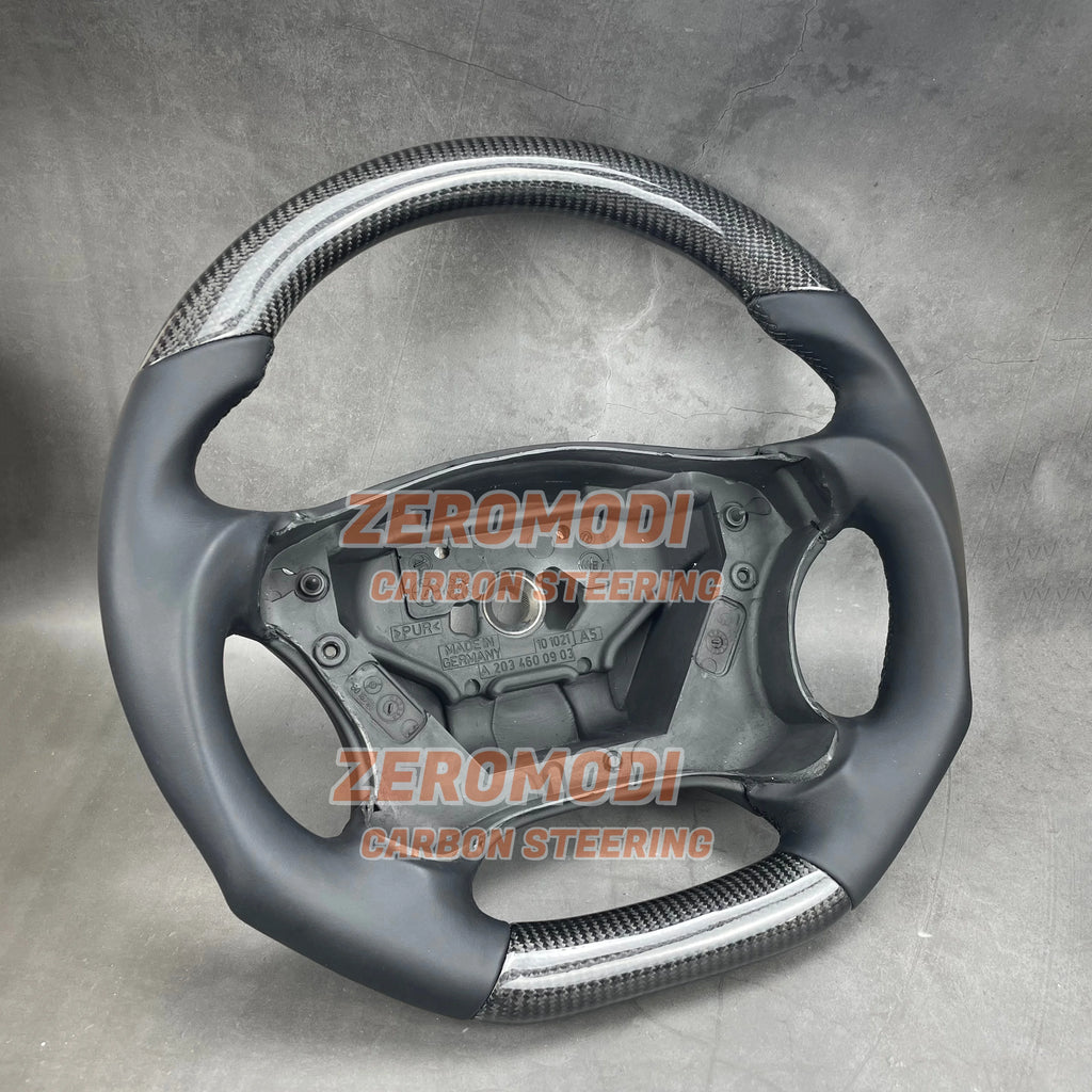 Steering Wheel 2001 2002 2003-2007 For Mercedes W203 C Class AMG Gray Walnut Veneer