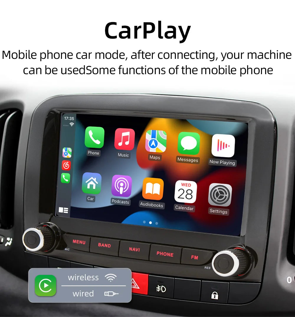 BQCC 7''  Fiat 500L 2016~2019 Android car radio navigation support reversing image WIFI GPS recording Android AUTO CARPLAY