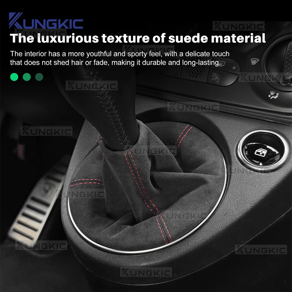 For Abarth 595 695 2016 2017 2018 2019 2020 2021 2022 2023 2024 Fiat 500 2011-2024 Manual Shifter Suede Gear Shift Boot Cover