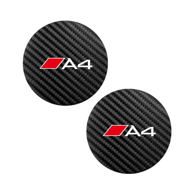2Pcs Car Leather Coaster Mat Anti-slip Water Cup Pad For Audi A1 A3 A4 A5 A6 A7 A8 Q2 Q3 Q5 Q7 Q8 B6 B8 B9 C5 C7 TT S1 S7 S3 RS6