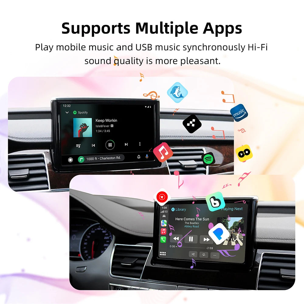 Wireless CarPlay Android auto for Audi A8 2010-2017 6.5"/7" Screen MMI 3G with CarPlay & Android Auto Retrofit Kit