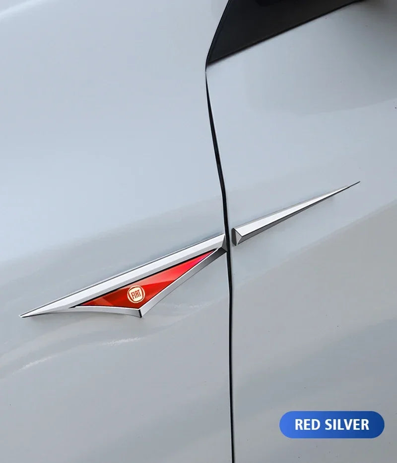 2pcs 3d alloy car stickers car accsesories accessory for fiat 500 500l 500x 500e abarth electric Stainless steel