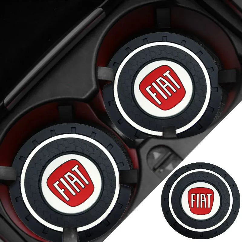 Car water cup mat interior soft rubber anti slip cup mat For Fiat 500 Punto 124 125 500 Bravo Stilo Panda Abarth Tipo Viaggio