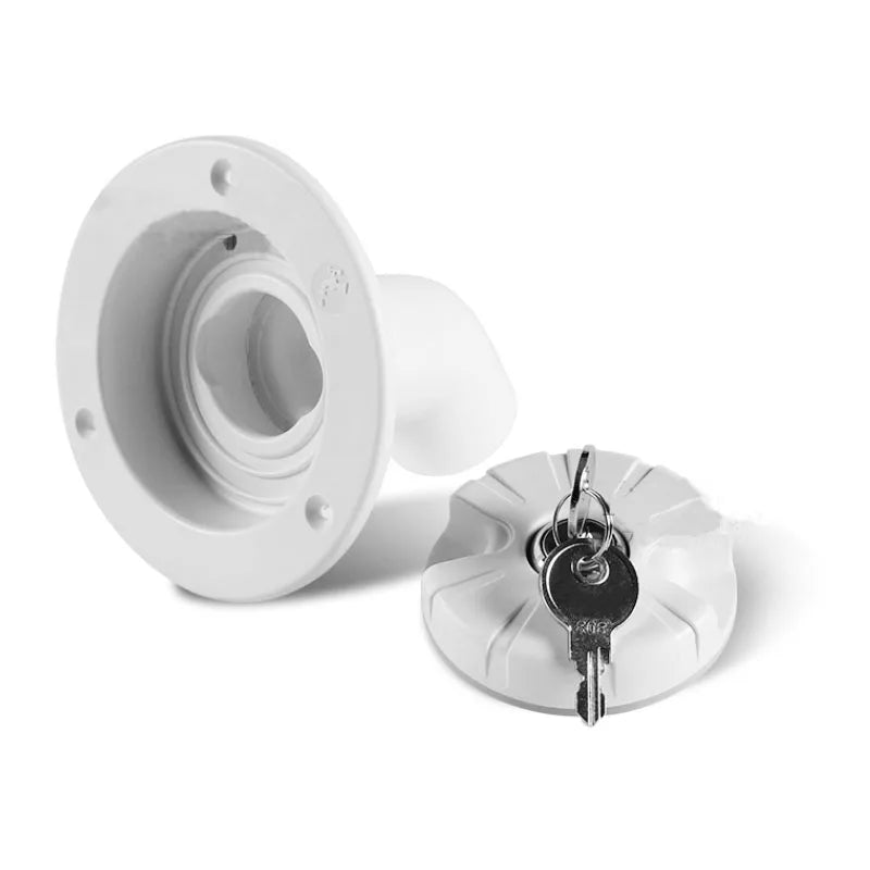 Car Accessories Black/White Round Gravity Water Inlet with Lock RV Accessories Caravan for RV Boat Camper Trailer Exterior Hatch