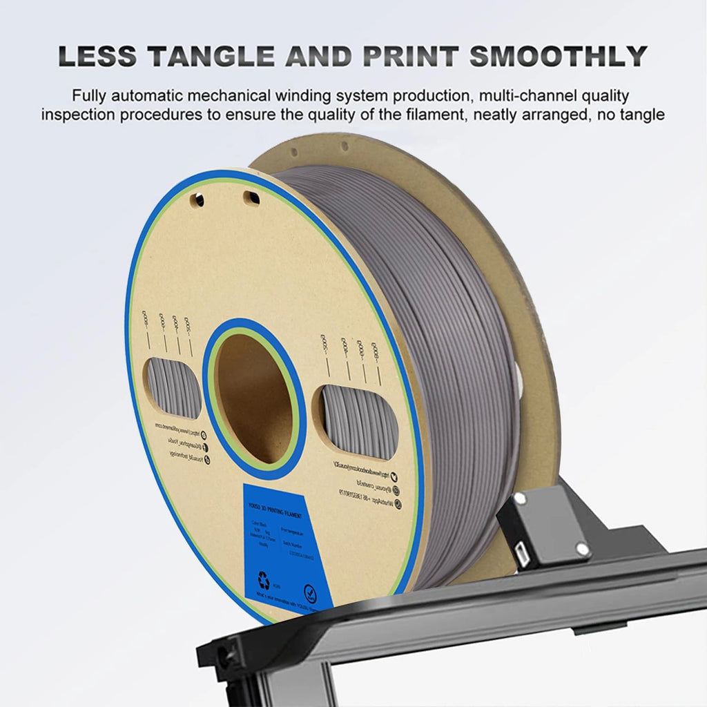 PLA Plus Filament 1.75mm Black 1KG,Neatly Wound 3D Printer Filament 1.75mm,PLA+,Dimensional Accuracy +/- 0.02 mm,1kg,Gray