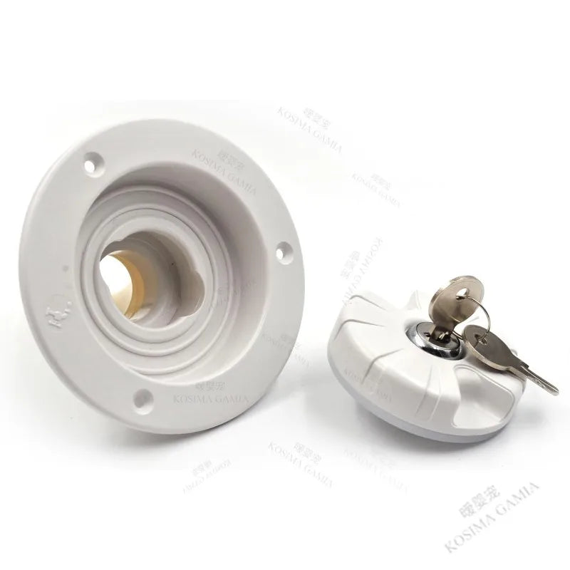 Car Accessories Black/White Round Gravity Water Inlet with Lock RV Accessories Caravan for RV Boat Camper Trailer Exterior Hatch