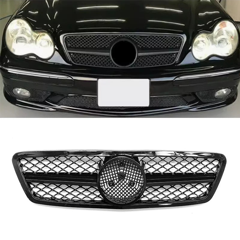 Car Front Grille Grill For Mercedes-Benz C-Class W203 C200 C240 C280 C320 2001-2007 Tuning Accessories ABS Grills