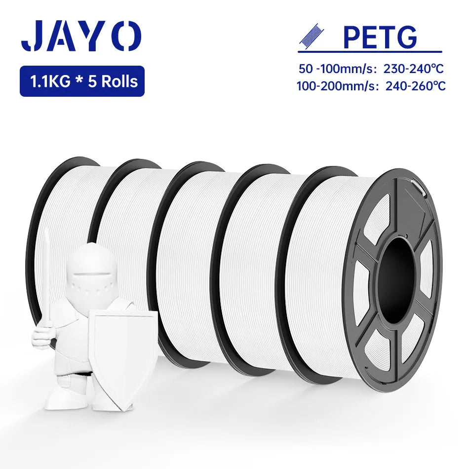 JAYO PLA / PLA Plus/ SILK PLA / PLAMeta/TPU SILK/ABS / PETG 3D Filament 1.75mm 0.65/1.1KG 3D Printer Filament PLA Rainbow 5Roll