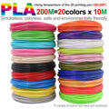 PLA Filament for 3D Pen Printing 10/20/30 Colors Diameter 1.75mm 200M Odorless Safe Plastic Refill for 3D children Printing Pen