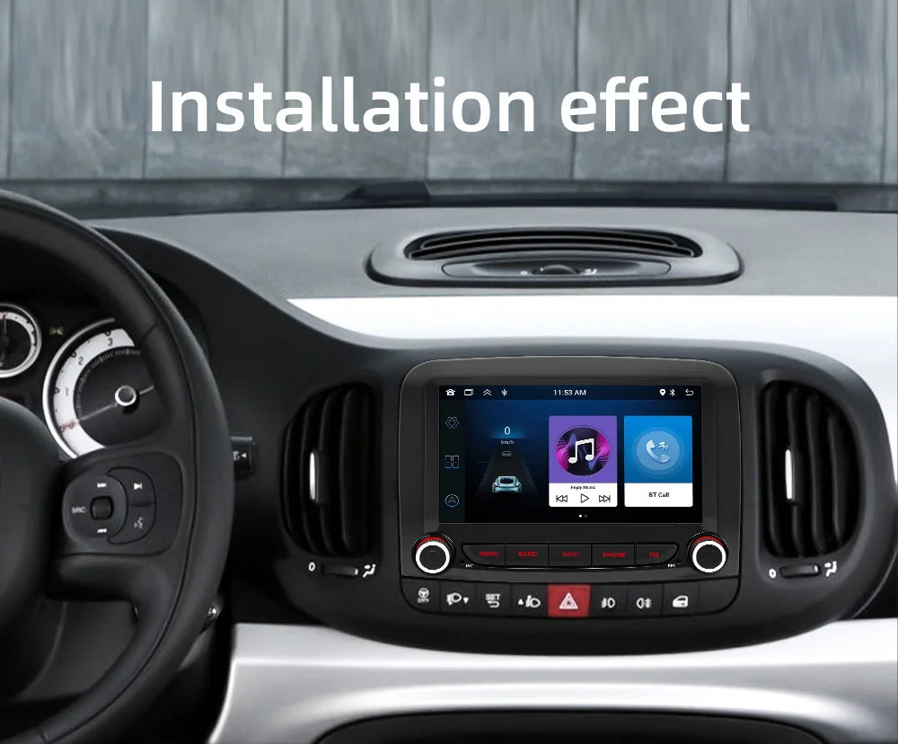 BQCC 7''  Fiat 500L 2016~2019 Android car radio navigation support reversing image WIFI GPS recording Android AUTO CARPLAY