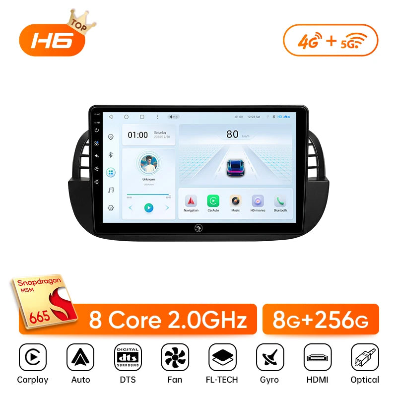 Ainavi Car Radio For Fiat 500 2010 2011 2012 2013 2014 2015 2016 2017 Wireless Carplay Android Auto Car Stereo Car Multimedia
