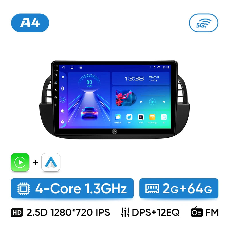 Ainavi Car Radio For Fiat 500 2010 2011 2012 2013 2014 2015 2016 2017 Wireless Carplay Android Auto Car Stereo Car Multimedia