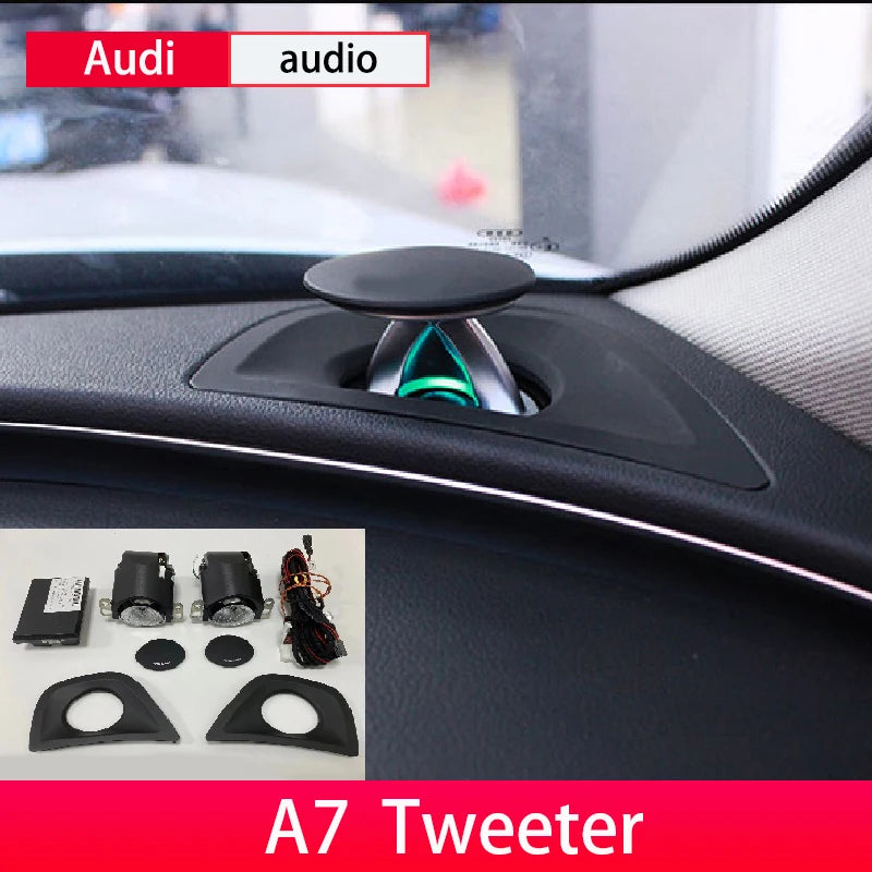 LED Lift Audio Speaker For Audi A6 C8 C7 A4 B9 RS5 RS4 Q5 Q7 A7 Tweeter With Ambient Light Upgrade Center Dashboard Lifting