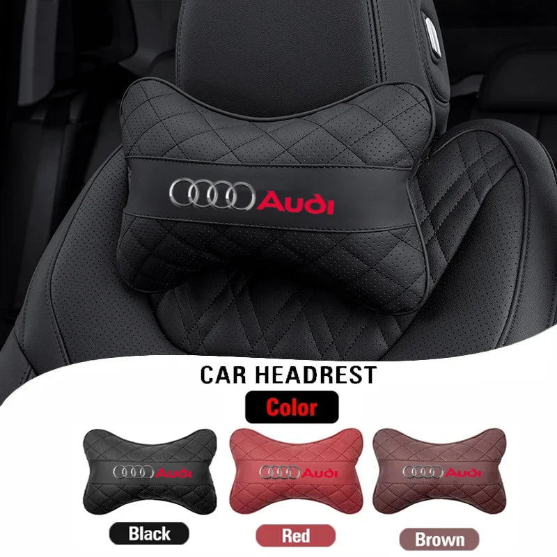 NEW Car Leather Headrest Seat Accessories For Audi A3 A4 B5 B6 B8 A3 8P 8V 8L A5 A6 C6 C5 A1 A7 A8 Q2 Q3 TT interior accessories