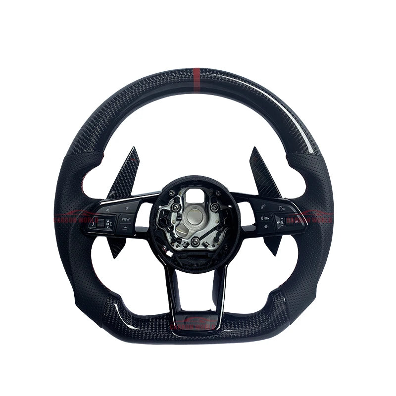 Carbon Fibre Steering Wheels For Audi A3 A4 A4L A5 A7 A8 Q5 Q7 Q8 TT R8 Suede Car Steering Wheel Car Accessories