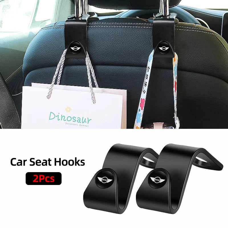 2Pcs ABS Car Styling Seat Back Hooks Accessories For MINI One Cooper JCW Countryman Clubman Cabrio Paceman Coupe Roadster Clubva