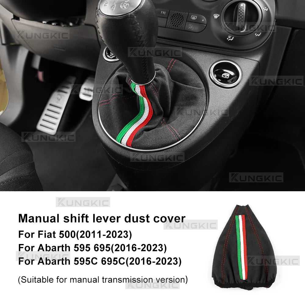 For Abarth 595 695 2016 2017 2018 2019 2020 2021 2022 2023 2024 Fiat 500 2011-2024 Manual Shifter Suede Gear Shift Boot Cover