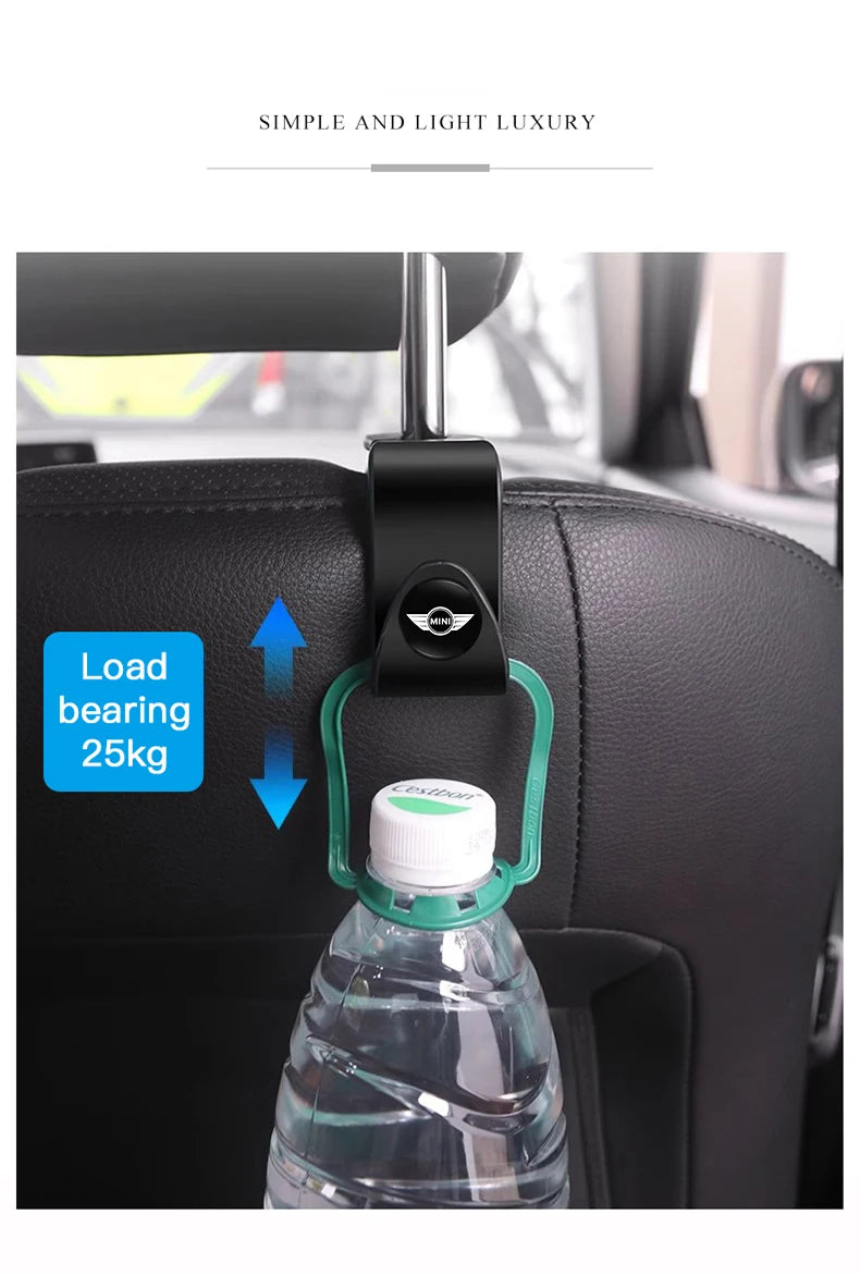 2Pcs ABS Car Styling Seat Back Hooks Accessories For MINI One Cooper JCW Countryman Clubman Cabrio Paceman Coupe Roadster Clubva