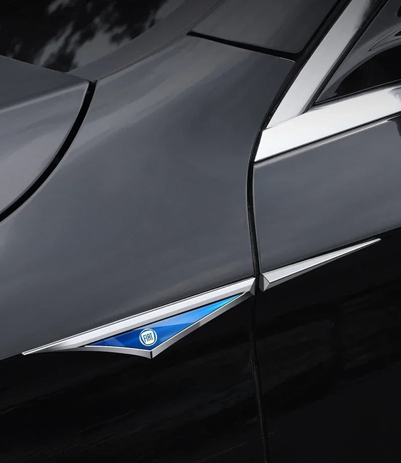 2pcs 3d alloy car stickers car accsesories accessory for fiat 500 500l 500x 500e abarth electric Stainless steel