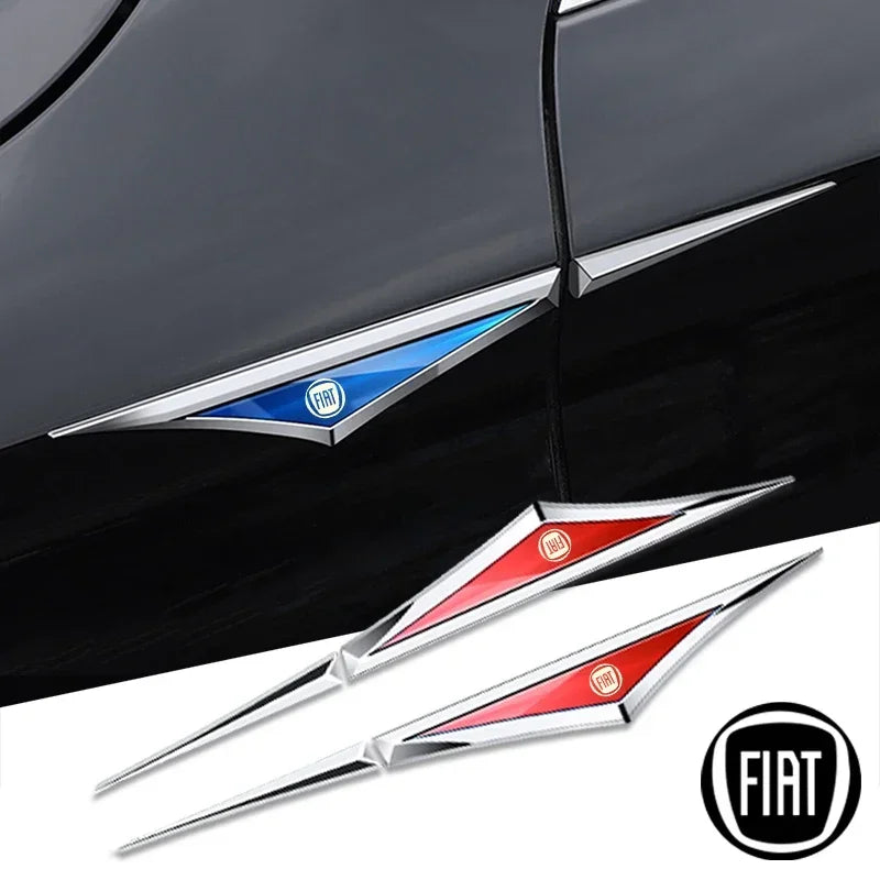 2pcs 3d alloy car stickers car accsesories accessory for fiat 500 500l 500x 500e abarth electric Stainless steel